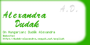 alexandra dudak business card